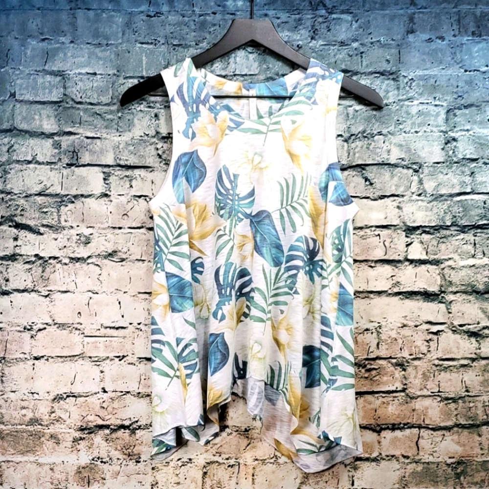 Tryst | Hawaiian Tropical Print Swing Tank Top
